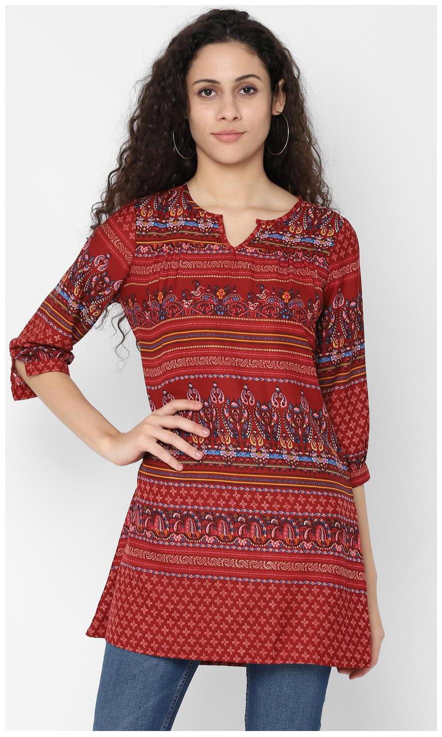 

People Women Printed Regular top - Red