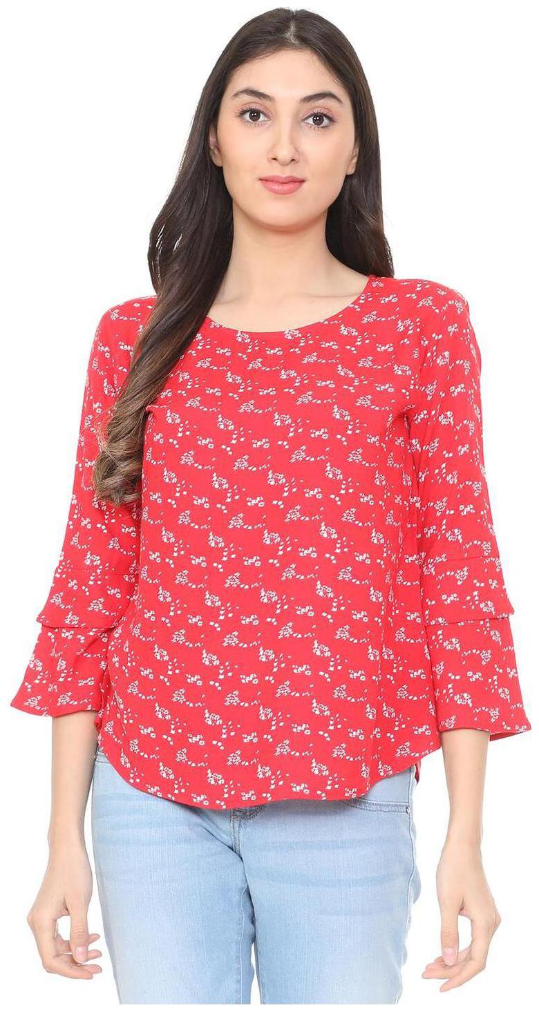 

People Women Printed Regular top - Red