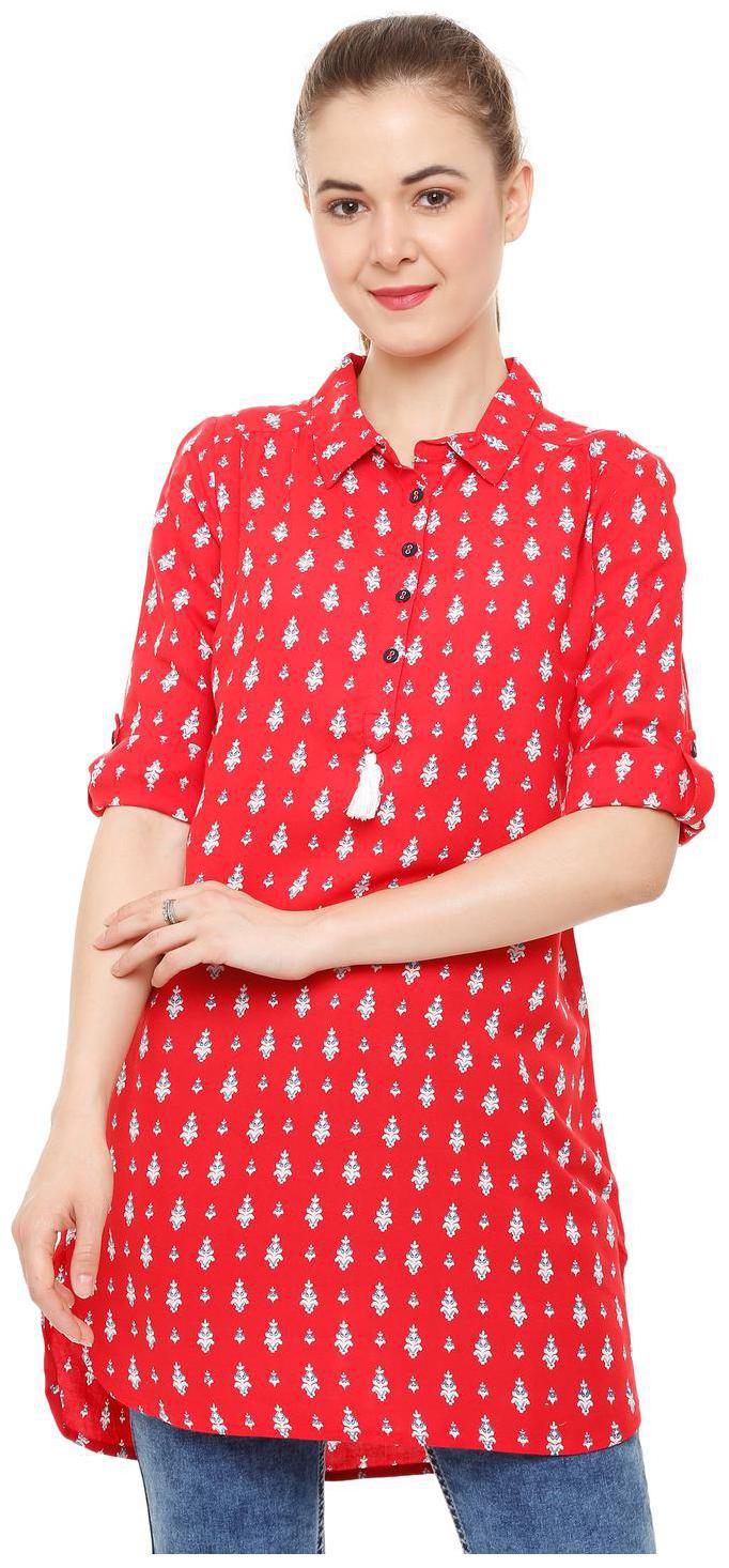 

People Women Printed Regular tunic - Red