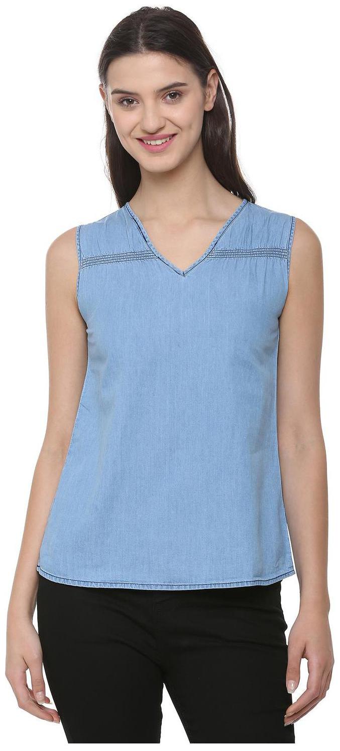 

People Women Solid Regular top - Blue