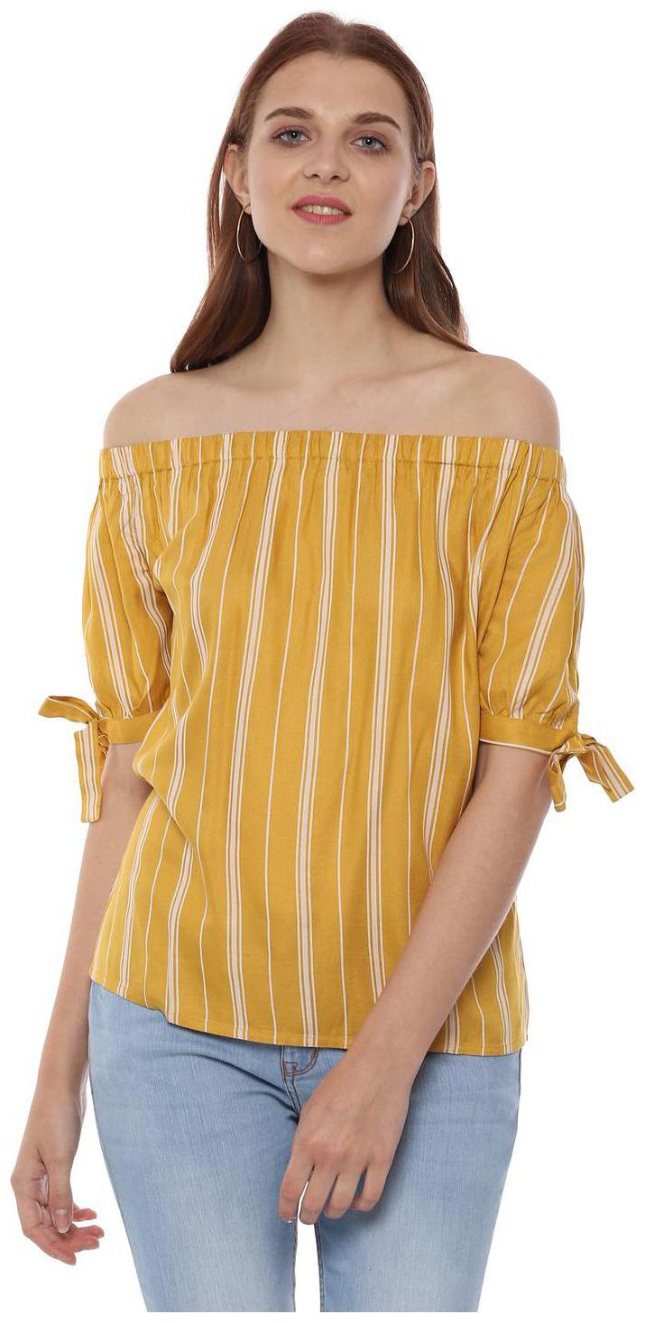 

People Women Striped Regular top - Yellow