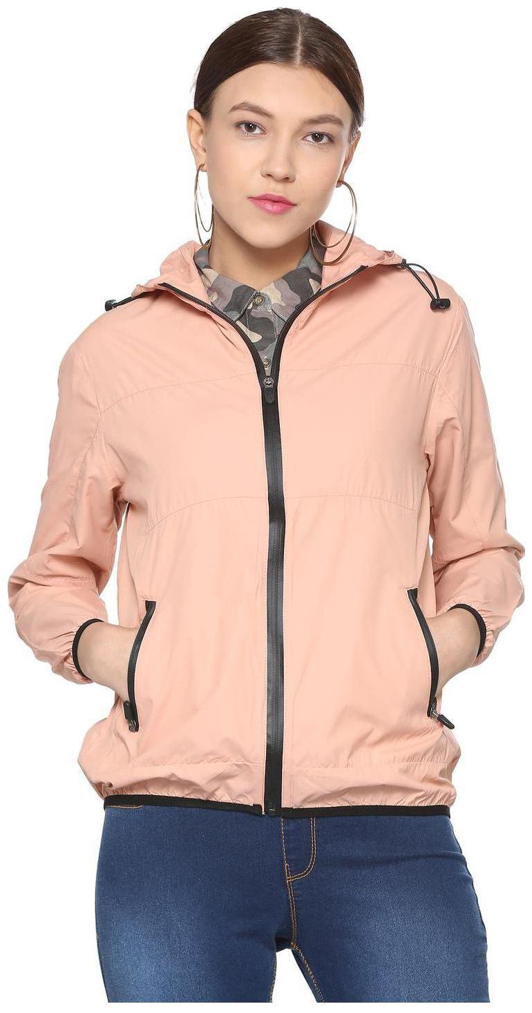 

People Women Solid Bomber Jacket - Pink