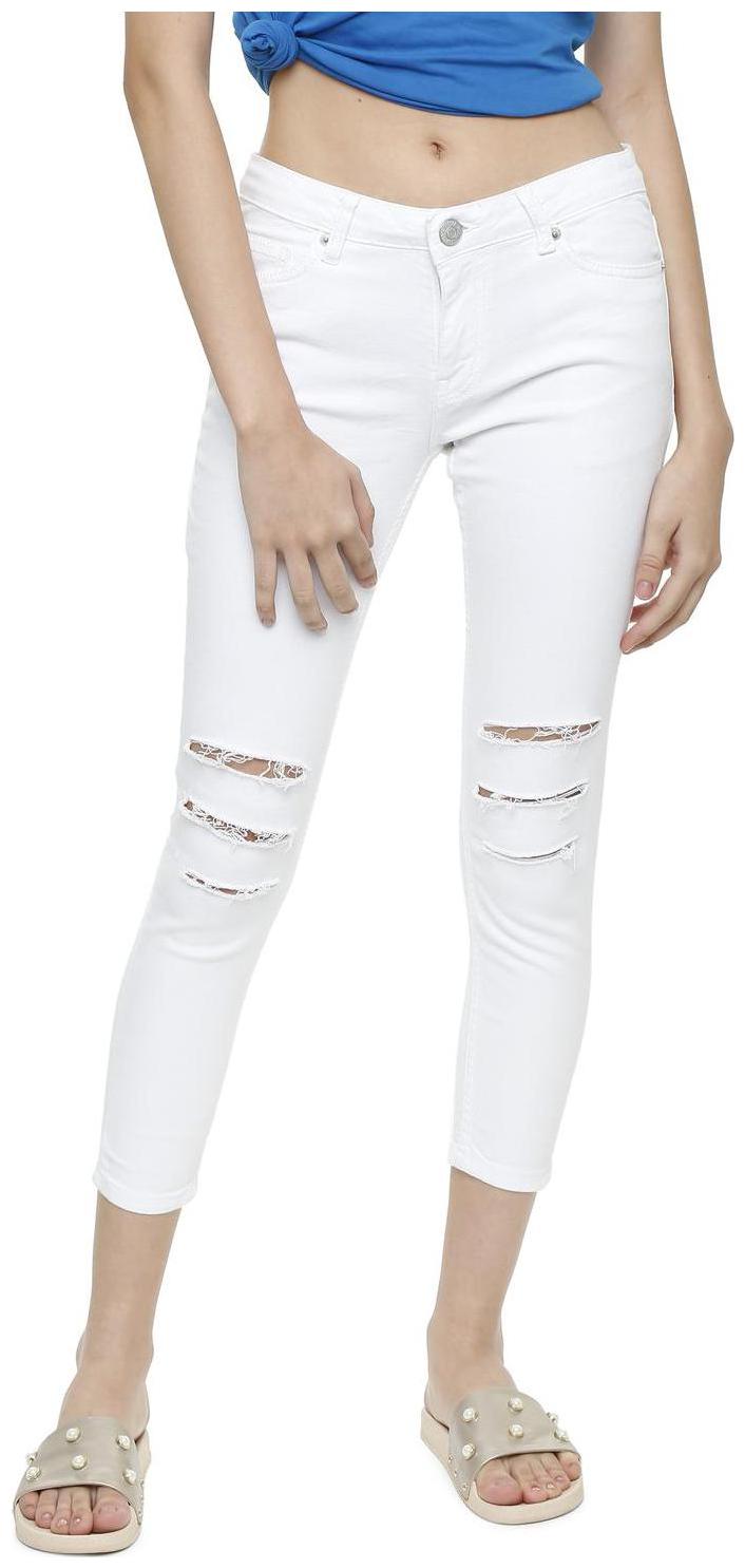 

People Women White Slim fit Jeans