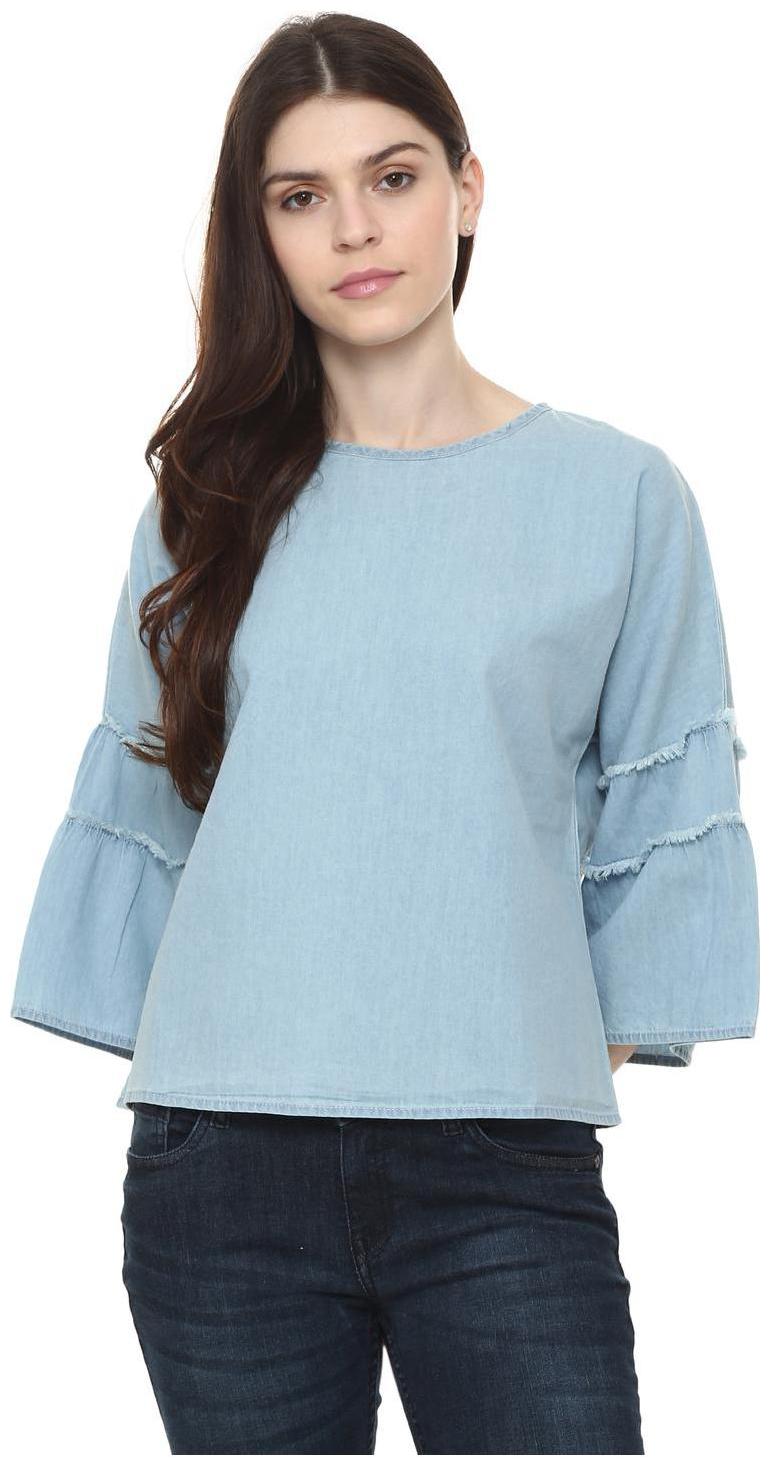 

People Women Solid Regular top - Blue