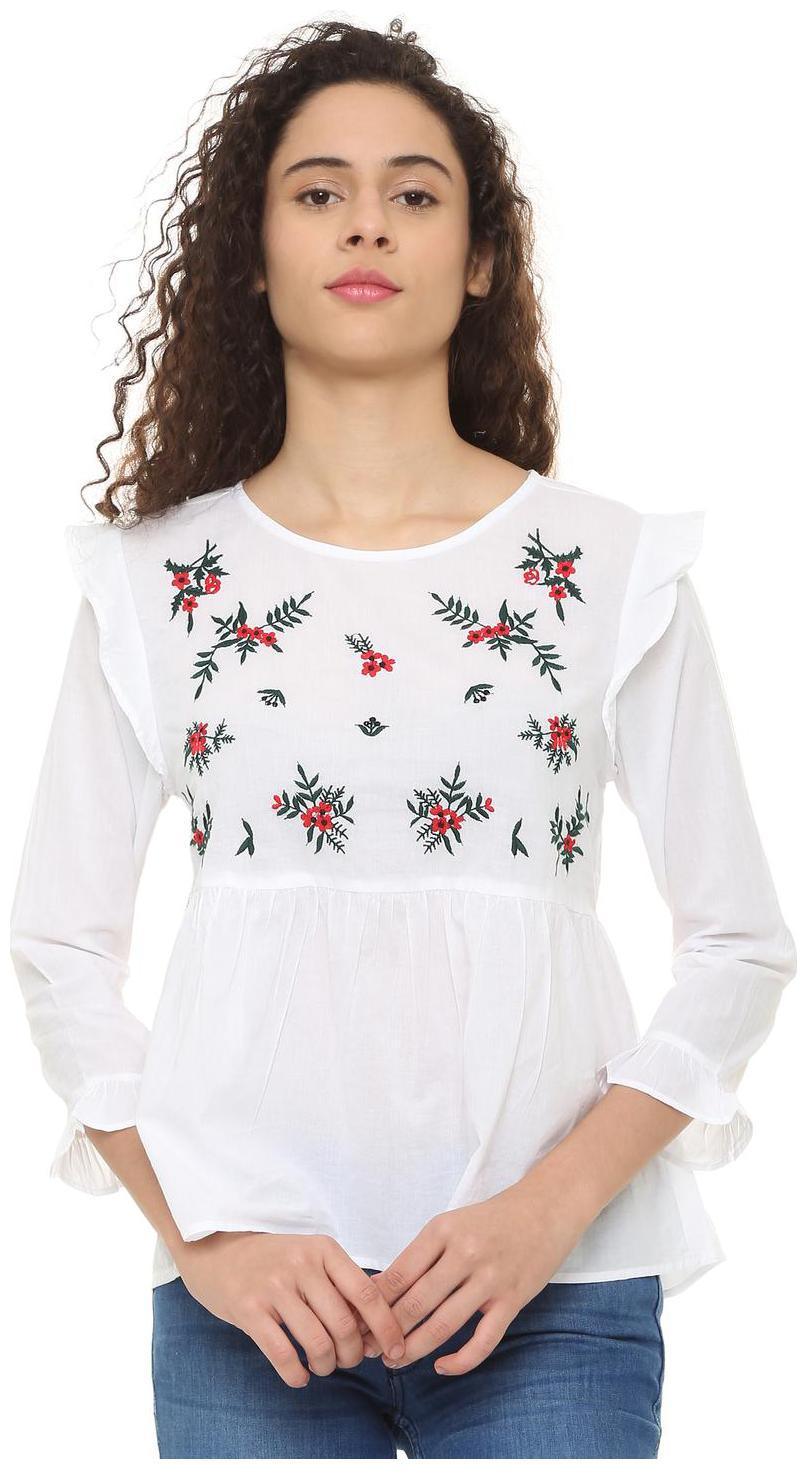 

People Women Printed Regular top - White