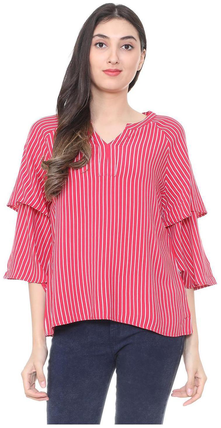 

People Women Striped Regular top - Pink