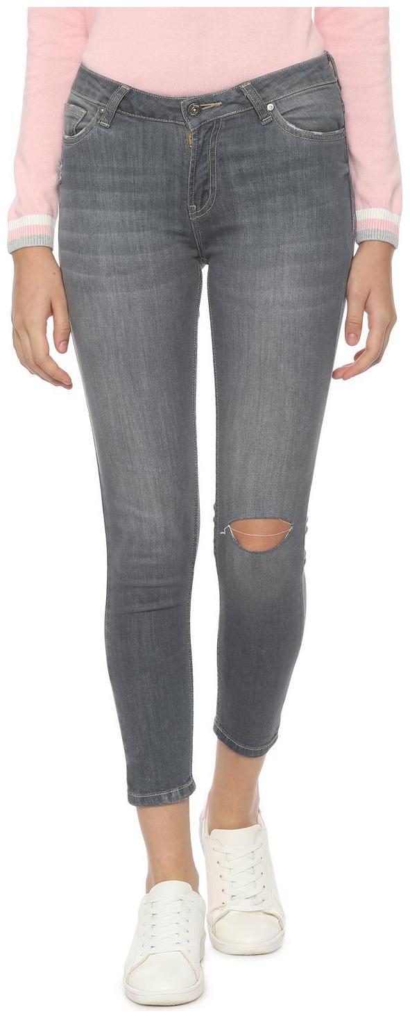 

People Women Grey Straight fit Jeans