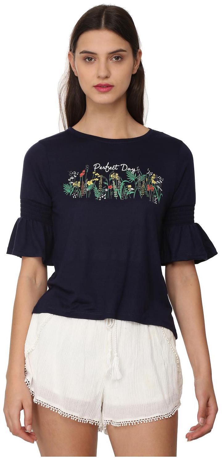 

People Women Embroidered Regular top - Blue