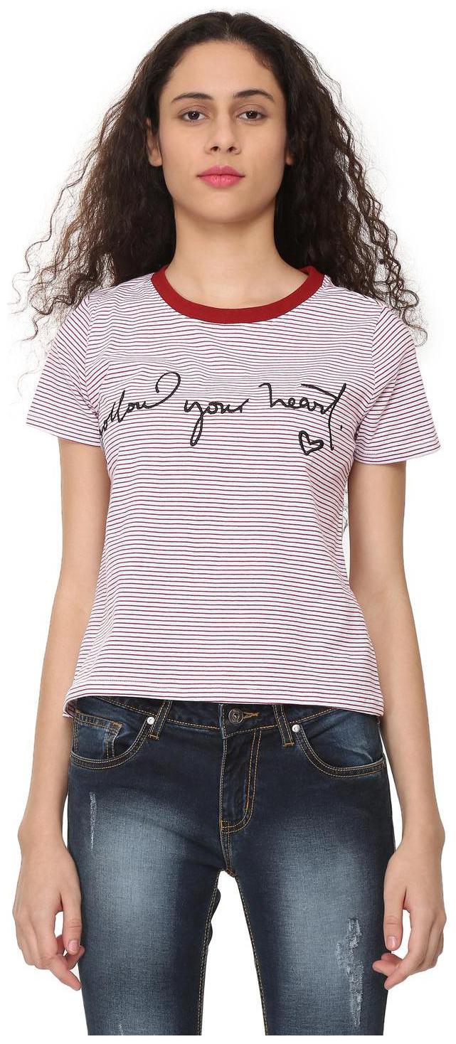 

People Women Striped Regular top - Red