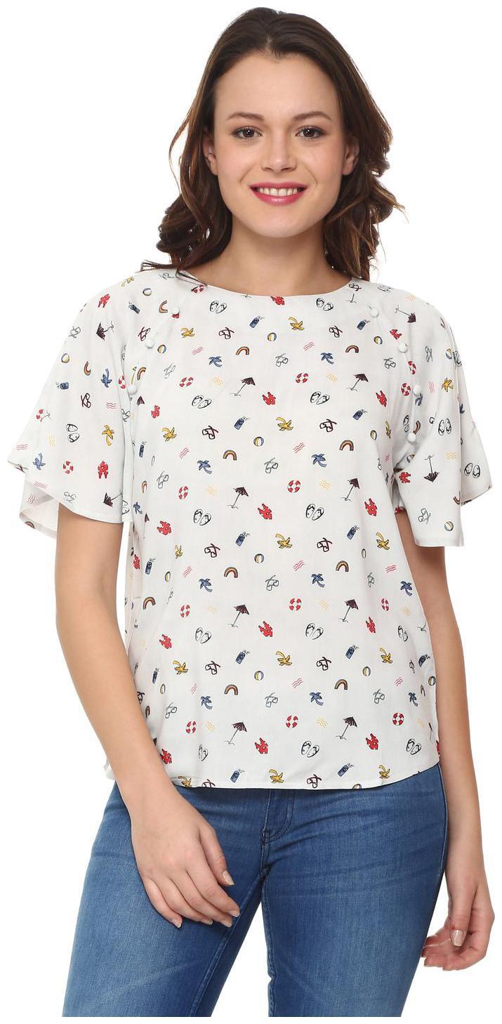 

People Women Printed Regular top - White
