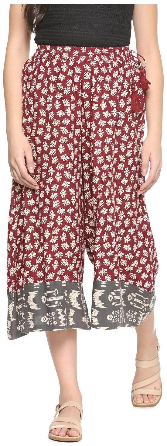 

People Women Maroon Regular fit Cullotes