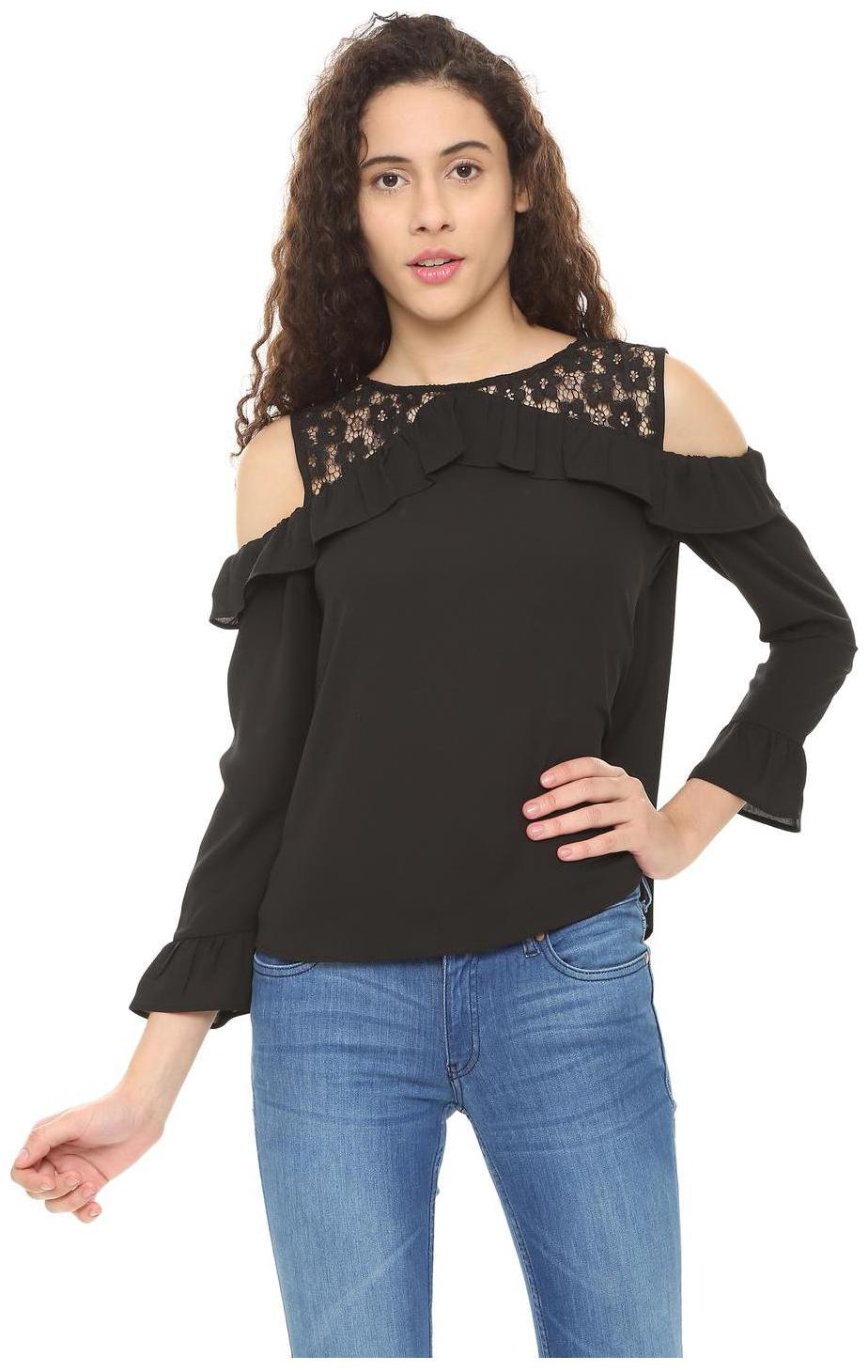 

People Women Solid Regular top - Black