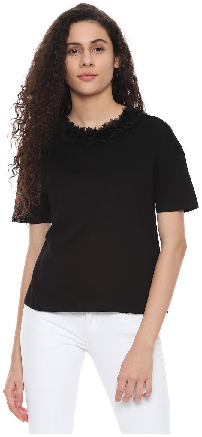 

People Women Solid Regular top - Black