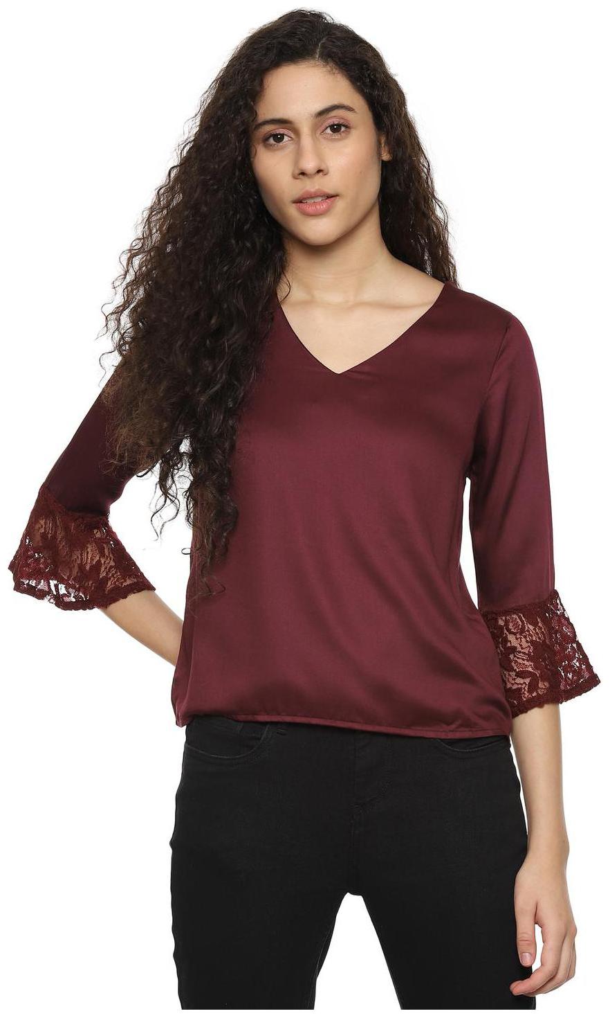 

People Women Solid Regular top - Maroon