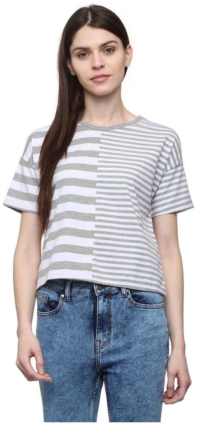

People Women Striped Regular top - Grey