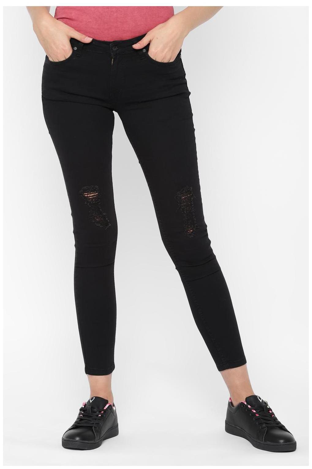 

People Women Black Straight fit Jeans