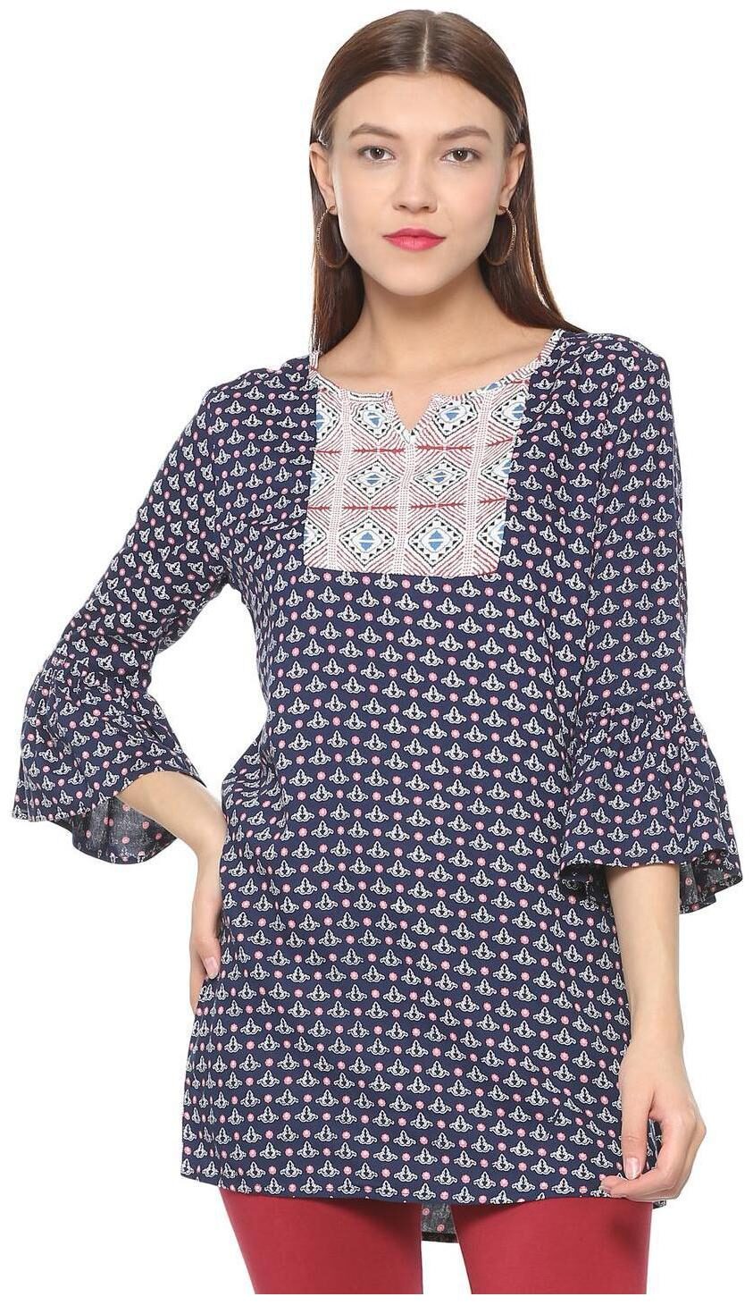 

People Women Printed Regular tunic - Blue