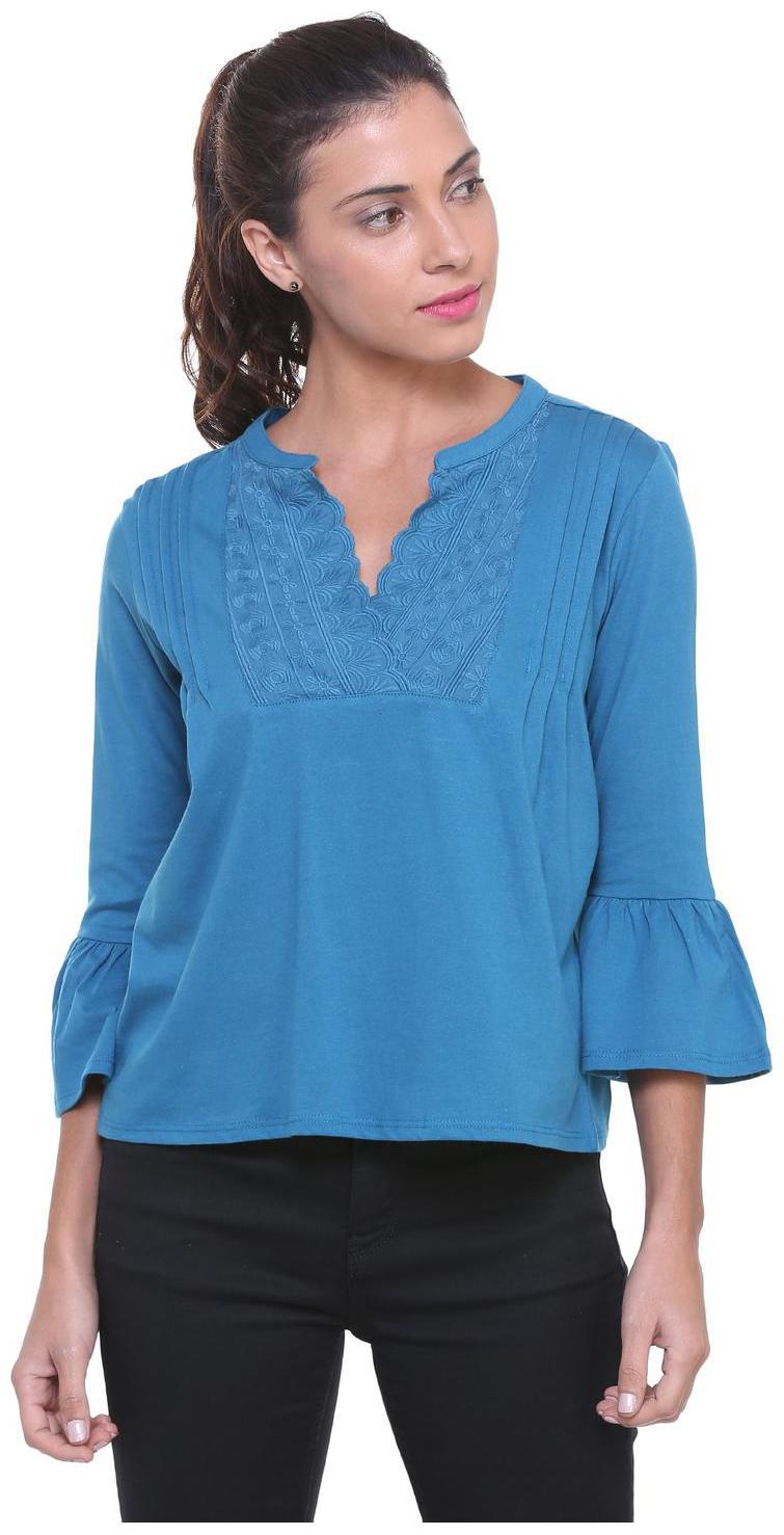 

People Women Solid Regular top - Blue