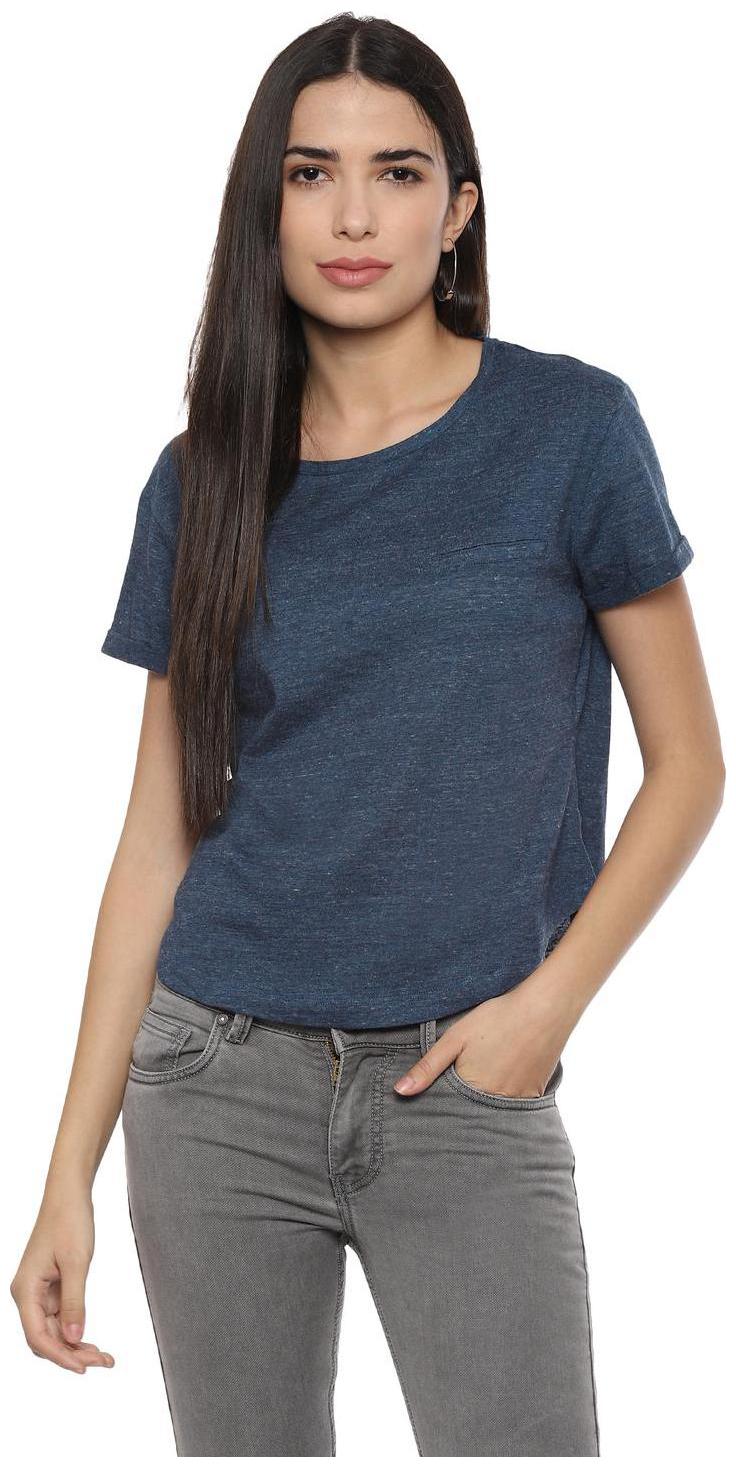 

People Women Printed Regular top - Blue
