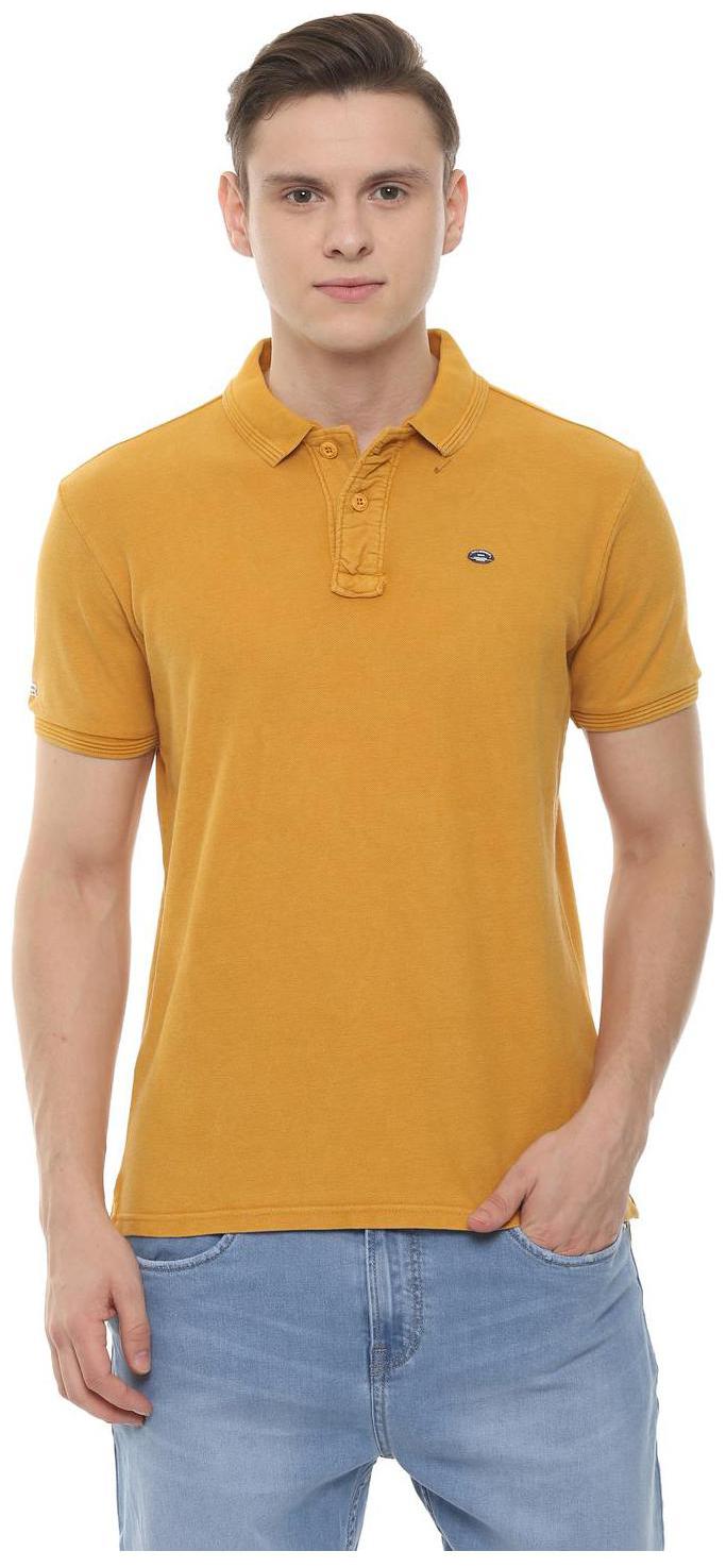 

People Men Yellow Regular fit Cotton Polo collar T-Shirt - Pack Of 1