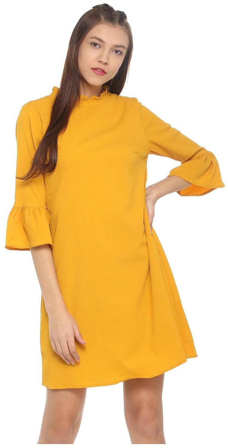 

People Yellow Solid Sheath dress