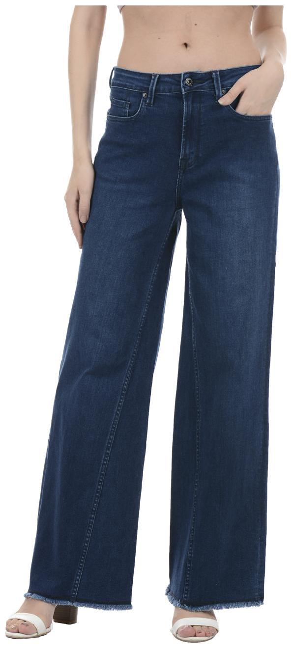 

Pepe Jeans Blended Solid Blue Jeans For Women