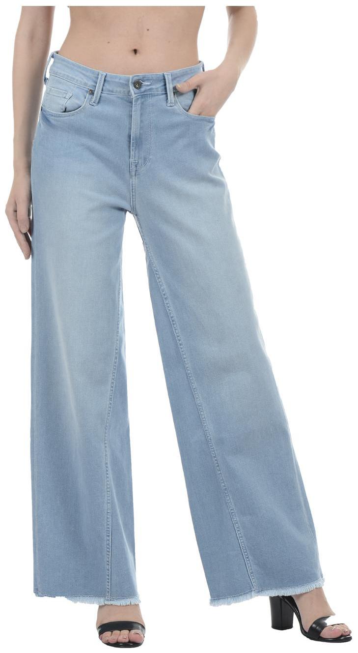

Pepe Jeans Blended Solid Blue Jeans For Women