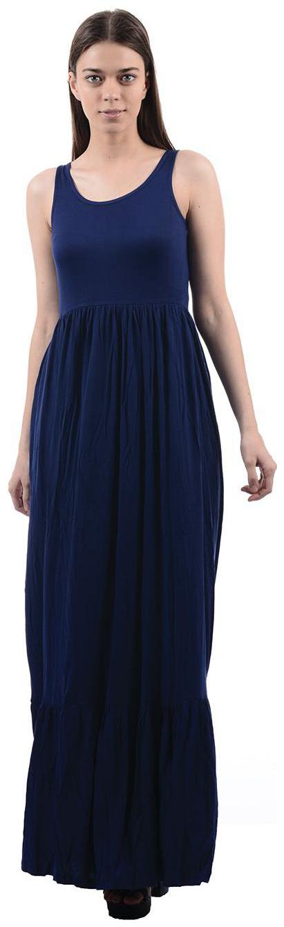 

Pepe Jeans Blue Solid Maxi dress