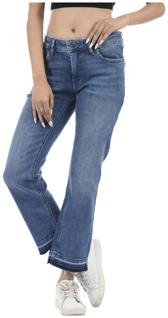 

Pepe Jeans Blended Solid Blue Color Jeans For Women
