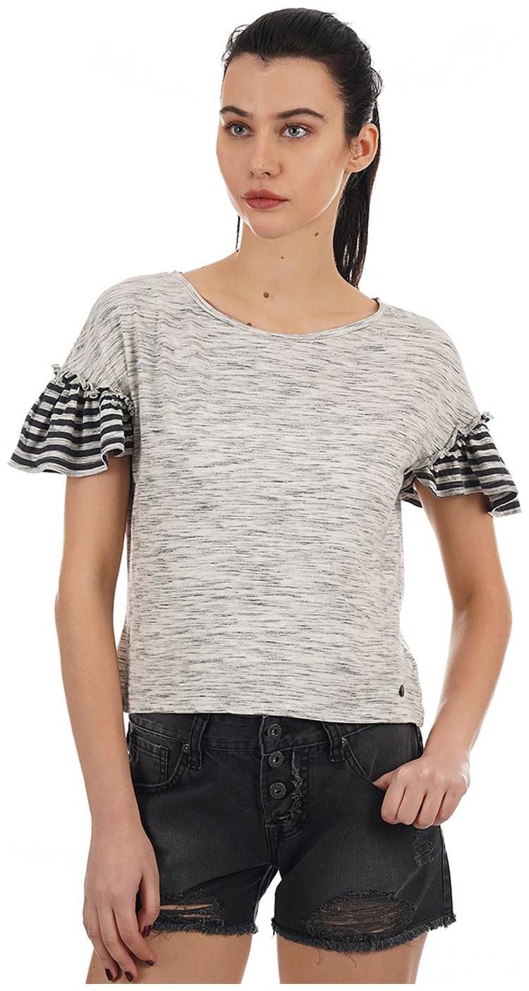 

Pepe Jeans Women Grey Regular fit Round neck Blended T shirt