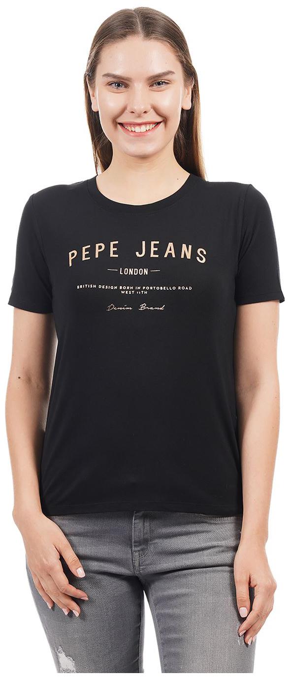 

Pepe Jeans Women Black Regular fit Round neck Blended T shirt