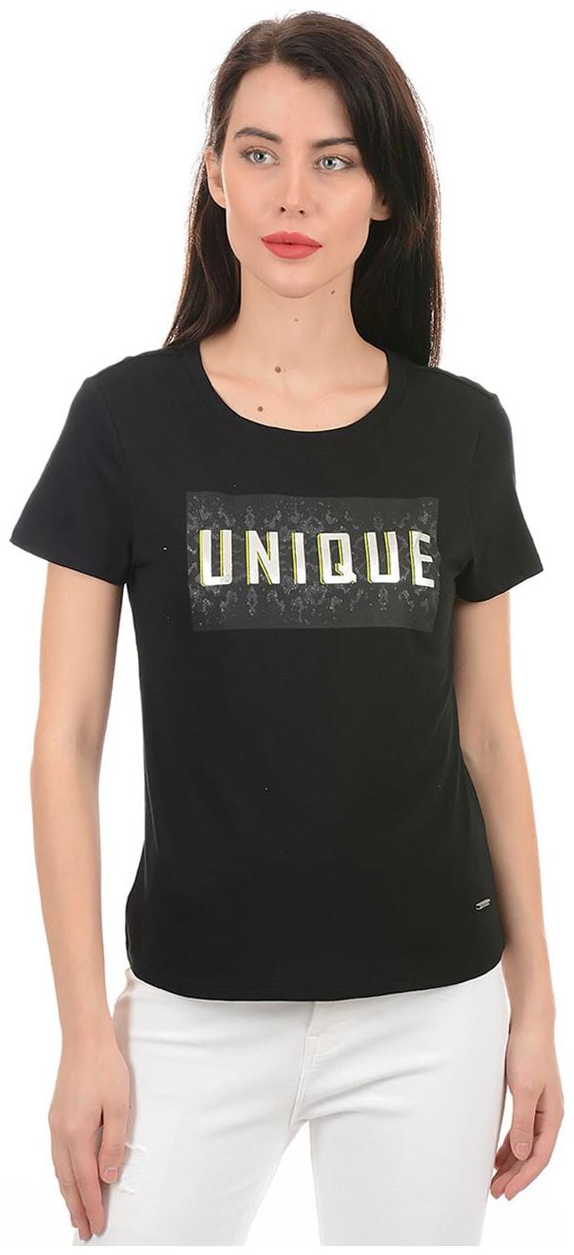 

Pepe Jeans Women Black Regular fit Round neck Cotton T shirt