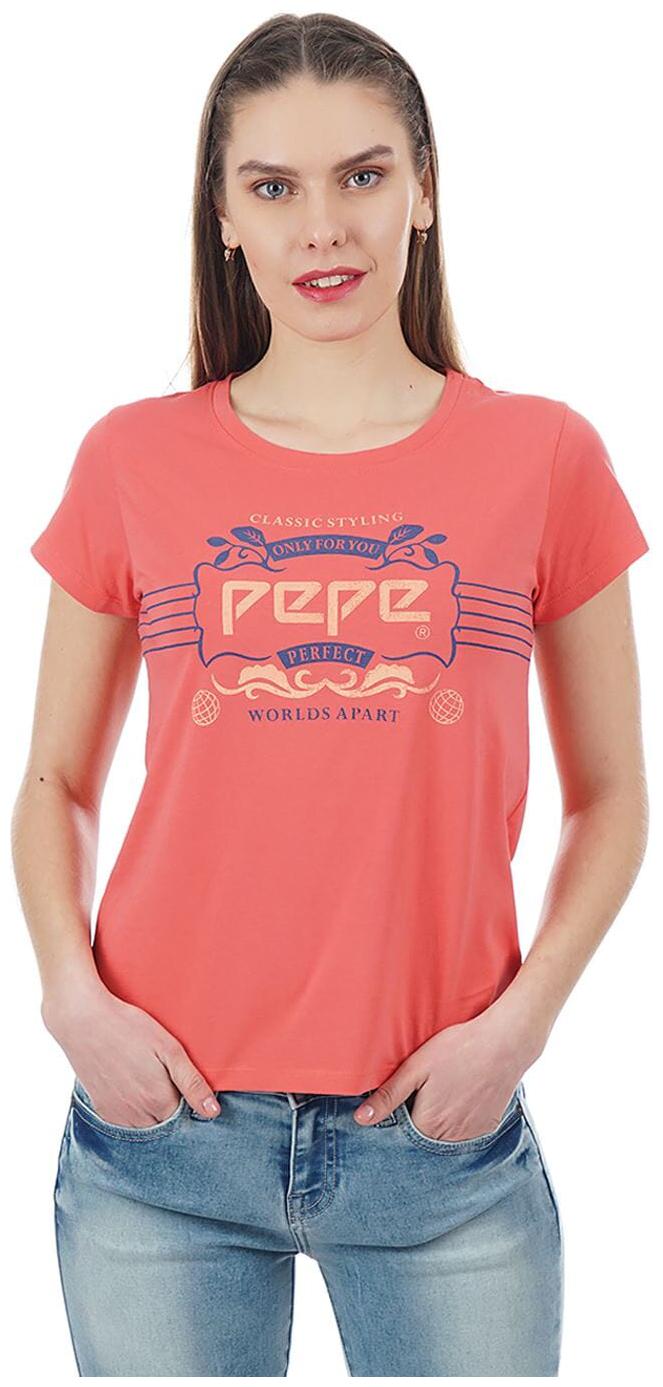 

Pepe Jeans Women Red Regular fit Round neck Cotton T shirt