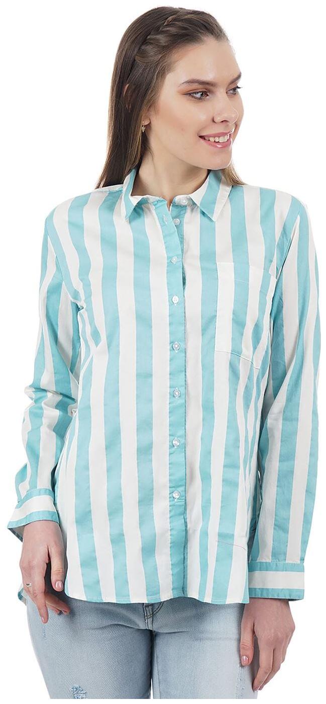 

Pepe Jeans Women Blue White Striped Regular Fit Shirt
