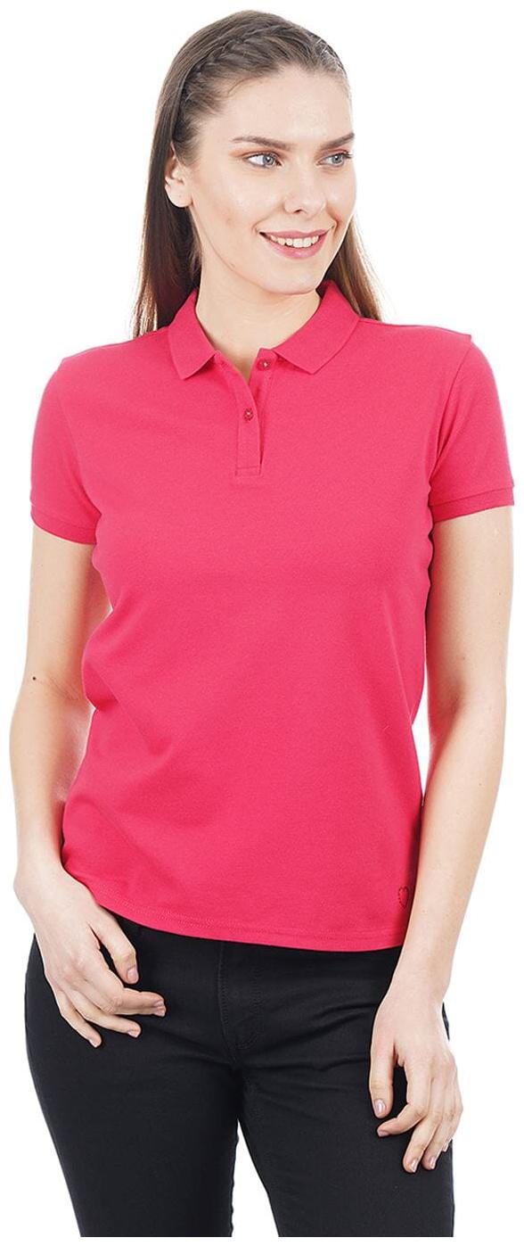 

Pepe Jeans Women Pink Regular fit Polo neck Cotton T shirt
