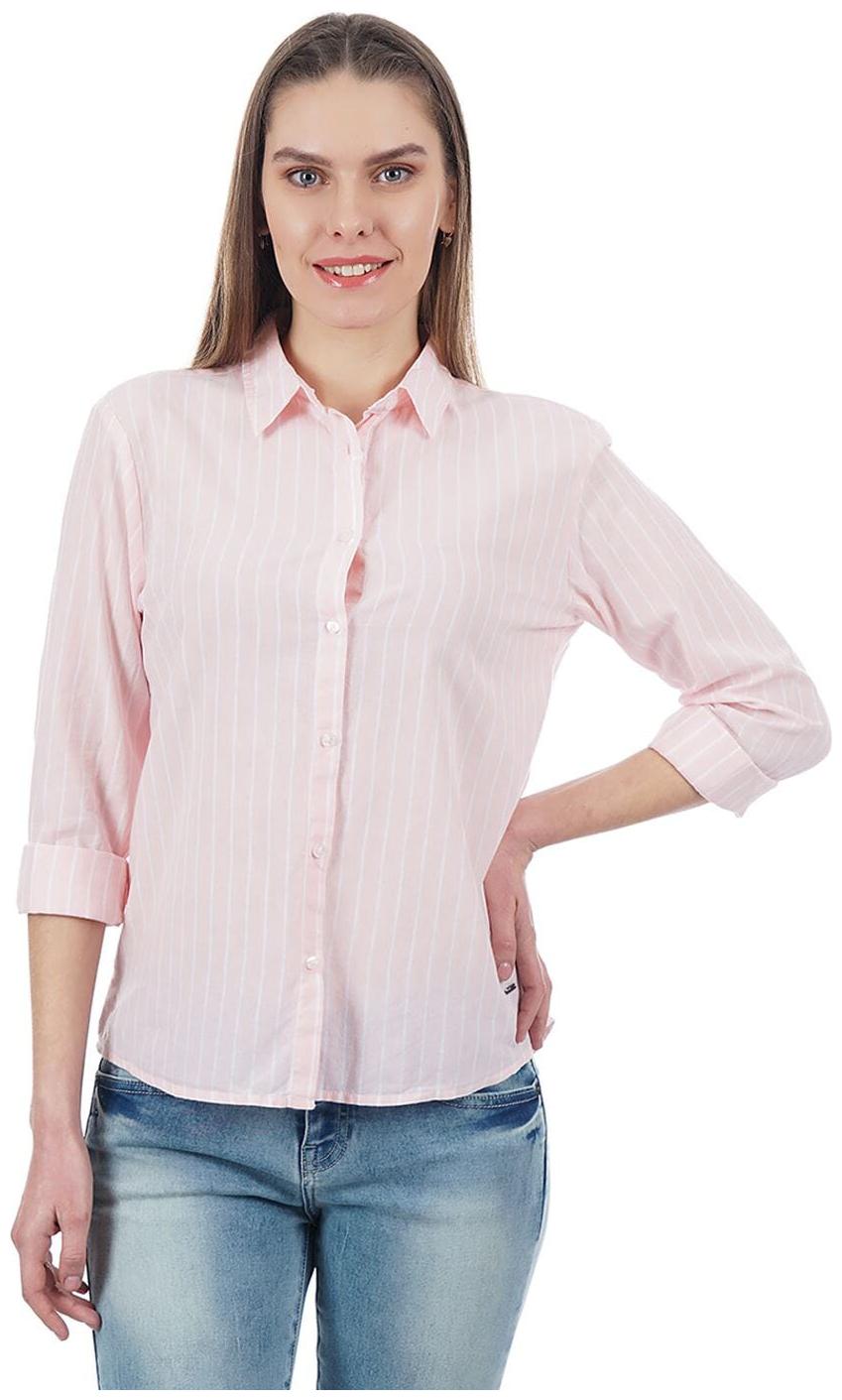 

Pepe Jeans Women Pink Striped Regular Fit Shirt