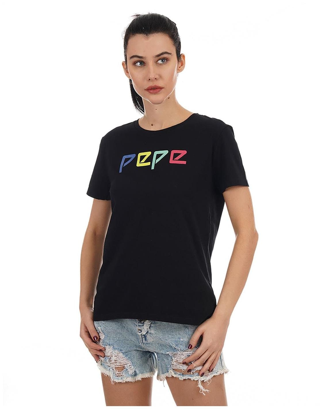 

Pepe Jeans Women Black Regular fit Round neck Cotton T shirt