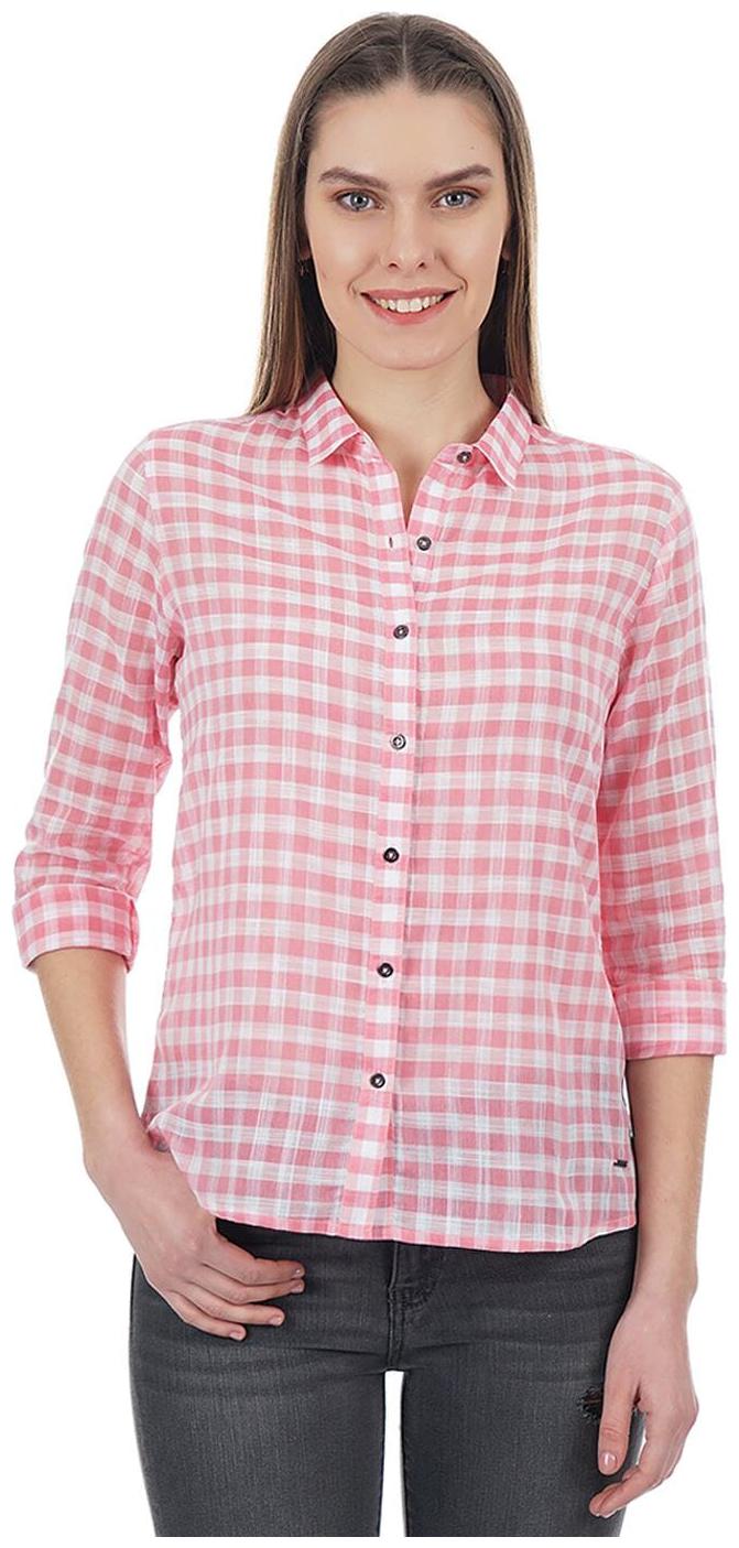 

Pepe Jeans Women Pink Checked Regular Fit Shirt