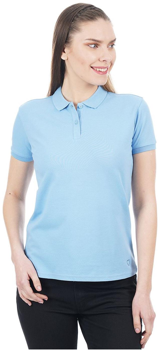 

Pepe Jeans Women Blue Regular fit Polo neck Cotton T shirt