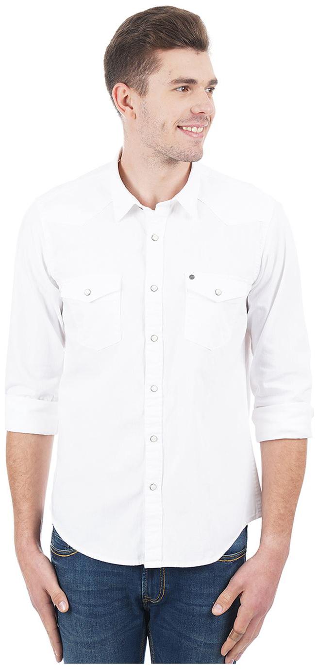

Pepe Jeans Men White Solid Regular Fit Casual Shirt
