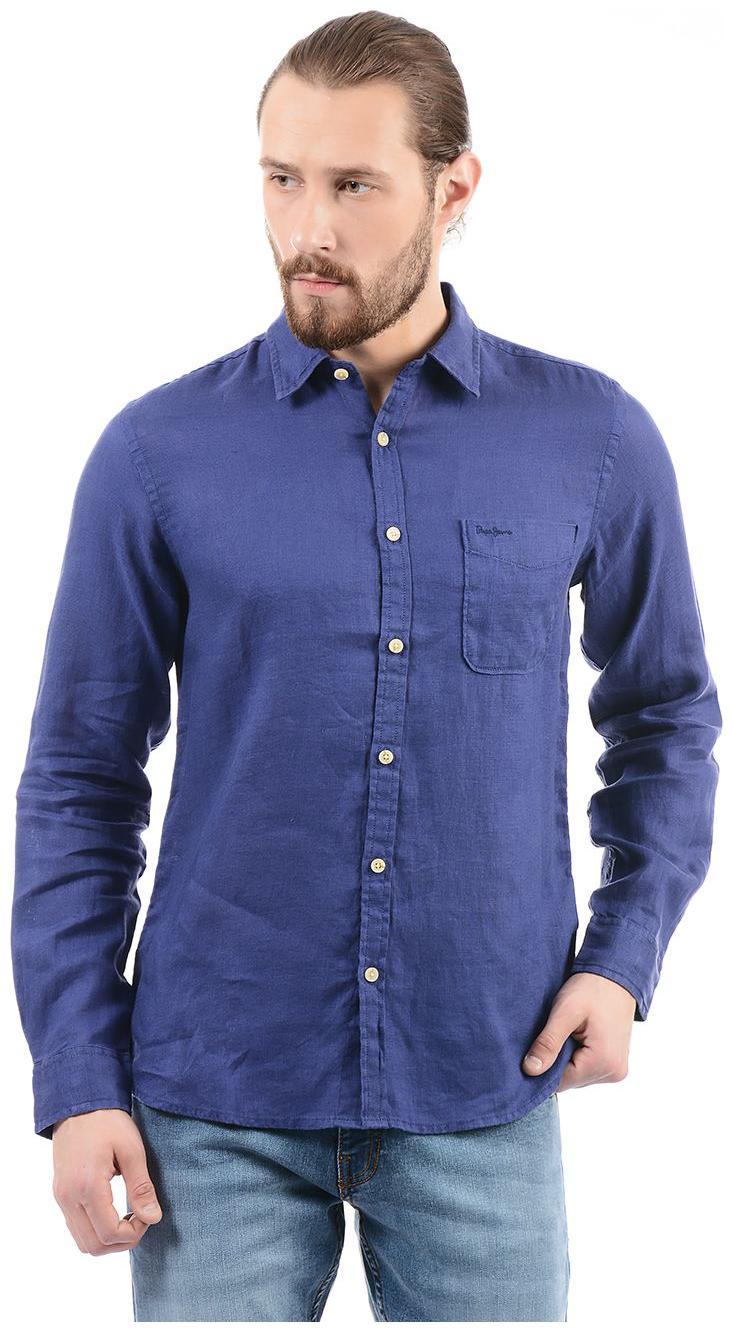 

Pepe Jeans Men Blue Solid Regular Fit Casual Shirt