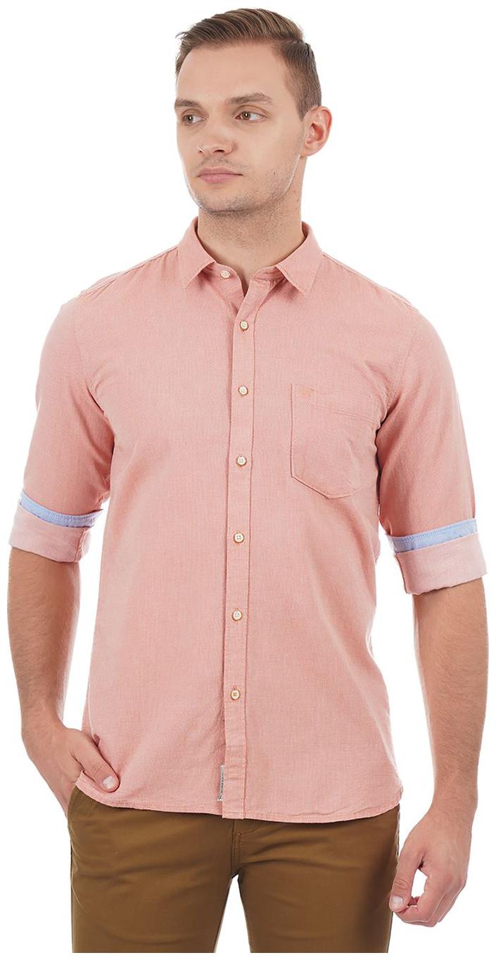 

Pepe Jeans Men Peach Solid Regular Fit Casual Shirt