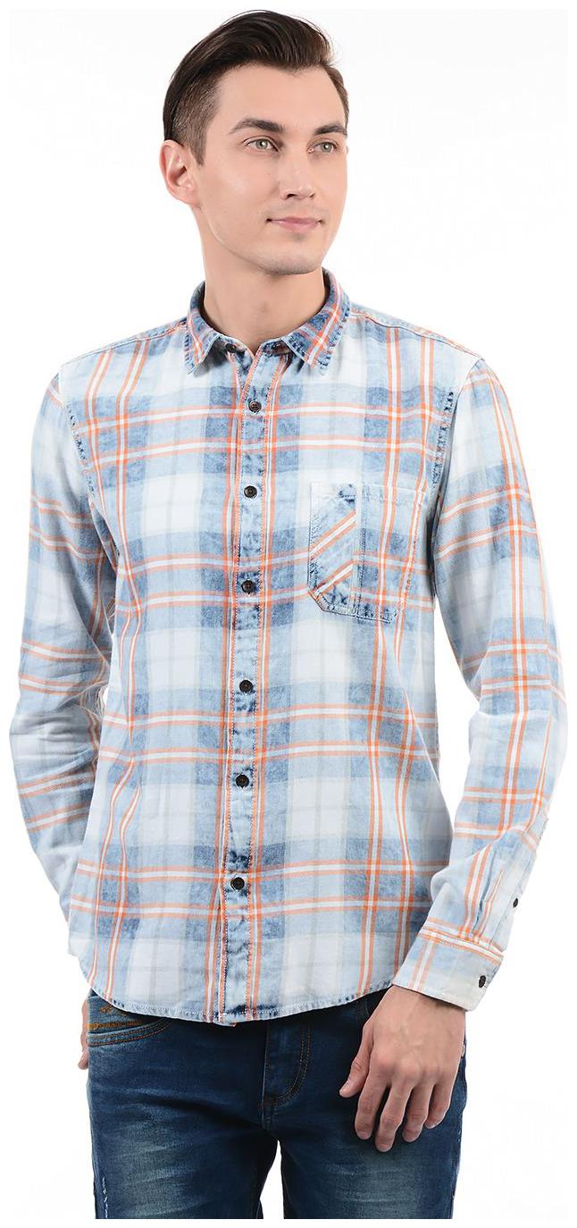 

Pepe Jeans Men Blue Checked Regular Fit Casual Shirt