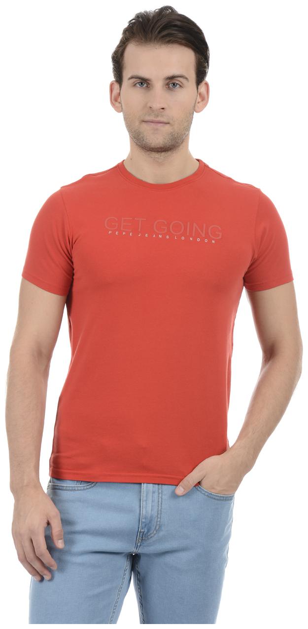 

Pepe Jeans Men Red Regular fit Cotton Blend Round neck T-Shirt - Pack Of 1