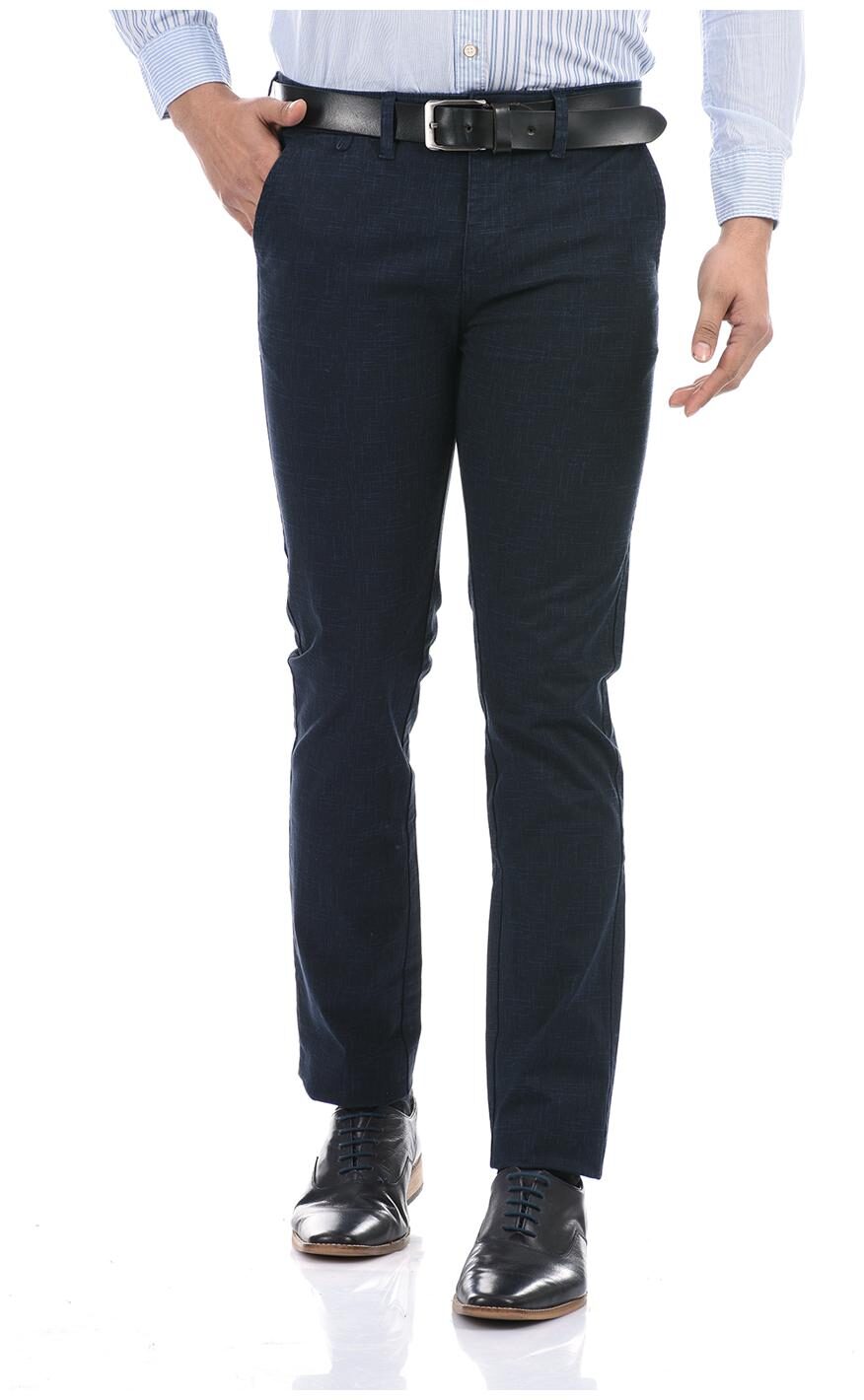 

Pepe Jeans Men Blue Solid Slim fit Regular trousers