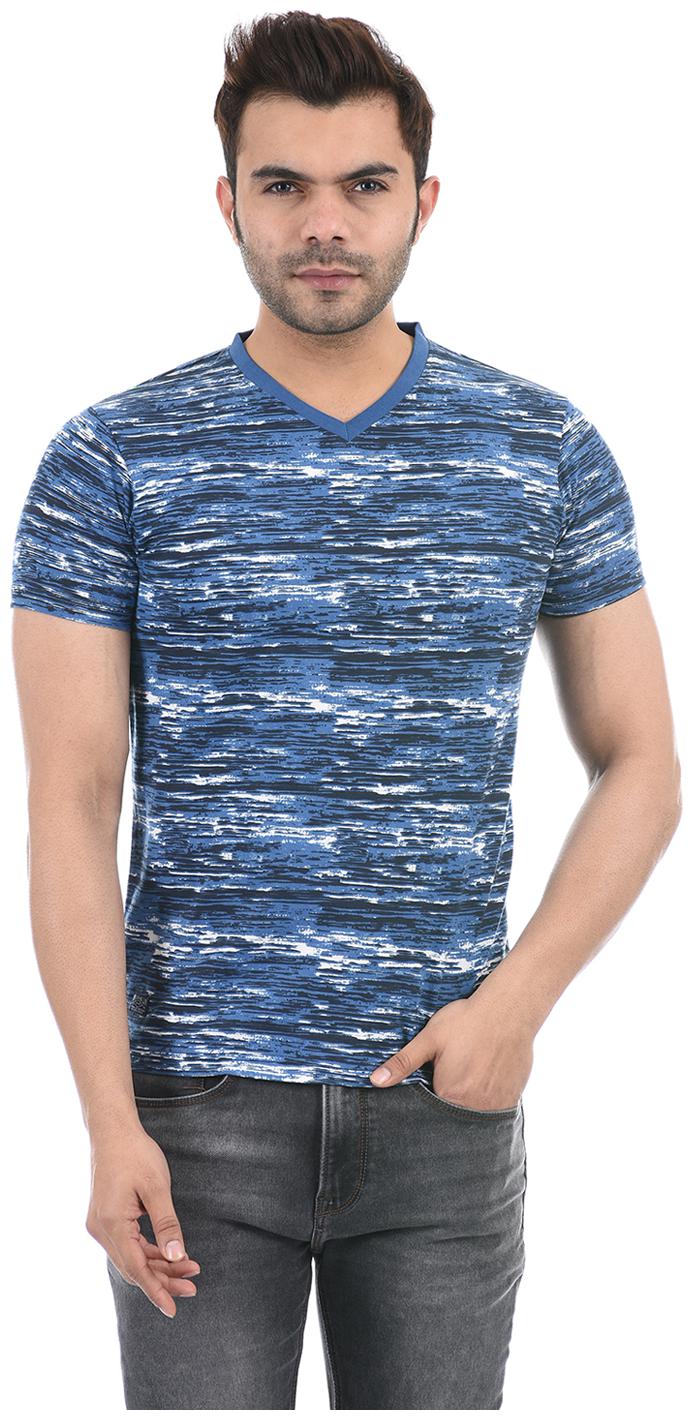 

Pepe Jeans Men Blue Regular fit Cotton Blend V neck T-Shirt - Pack Of 1