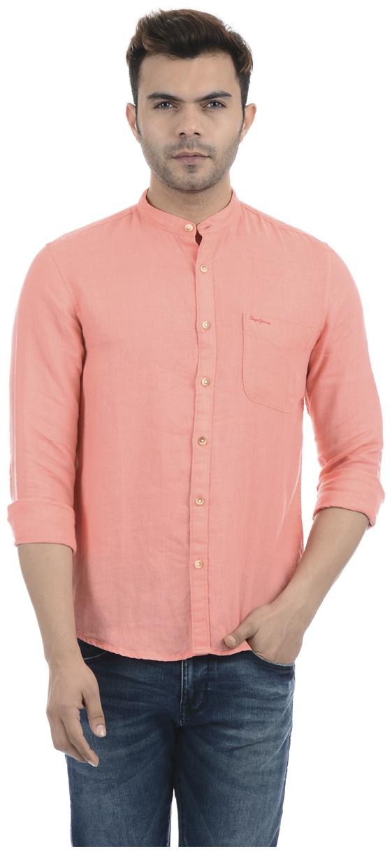 

Pepe Jeans Men Orange Solid Regular Fit Casual Shirt