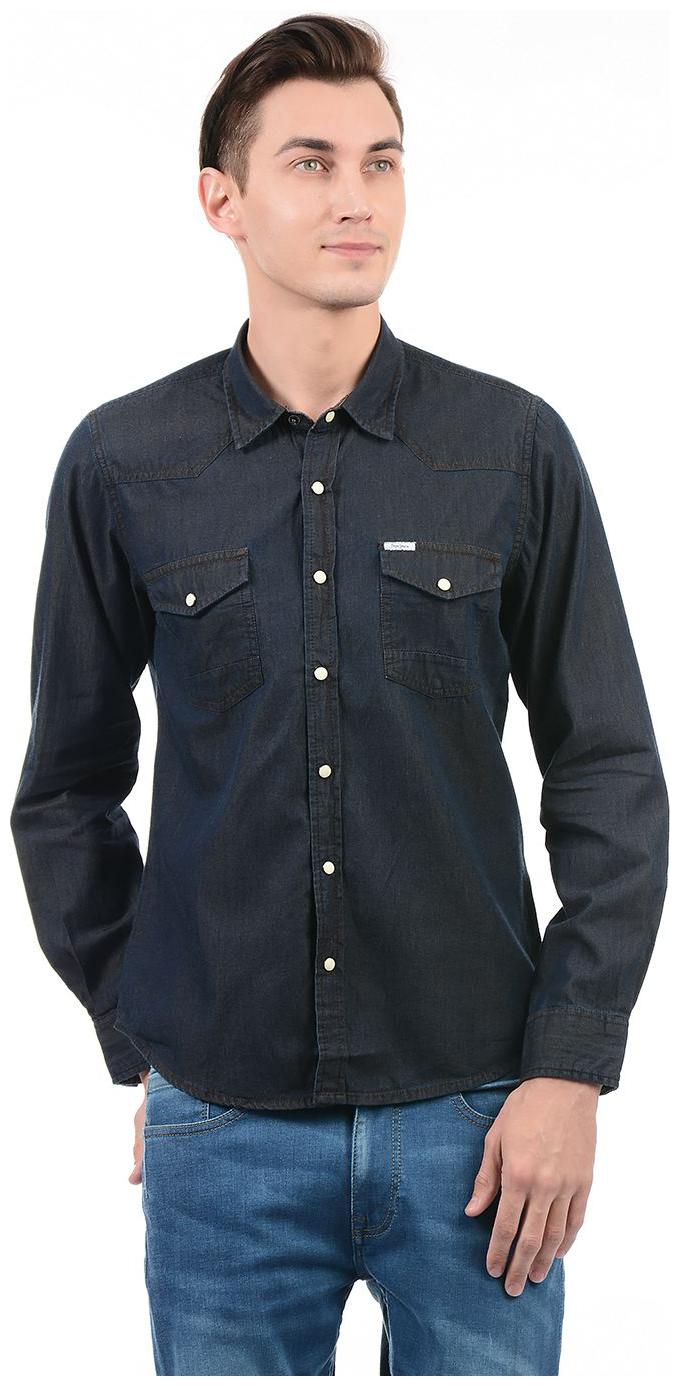 

Pepe Jeans Men Blue Solid Regular Fit Casual Shirt