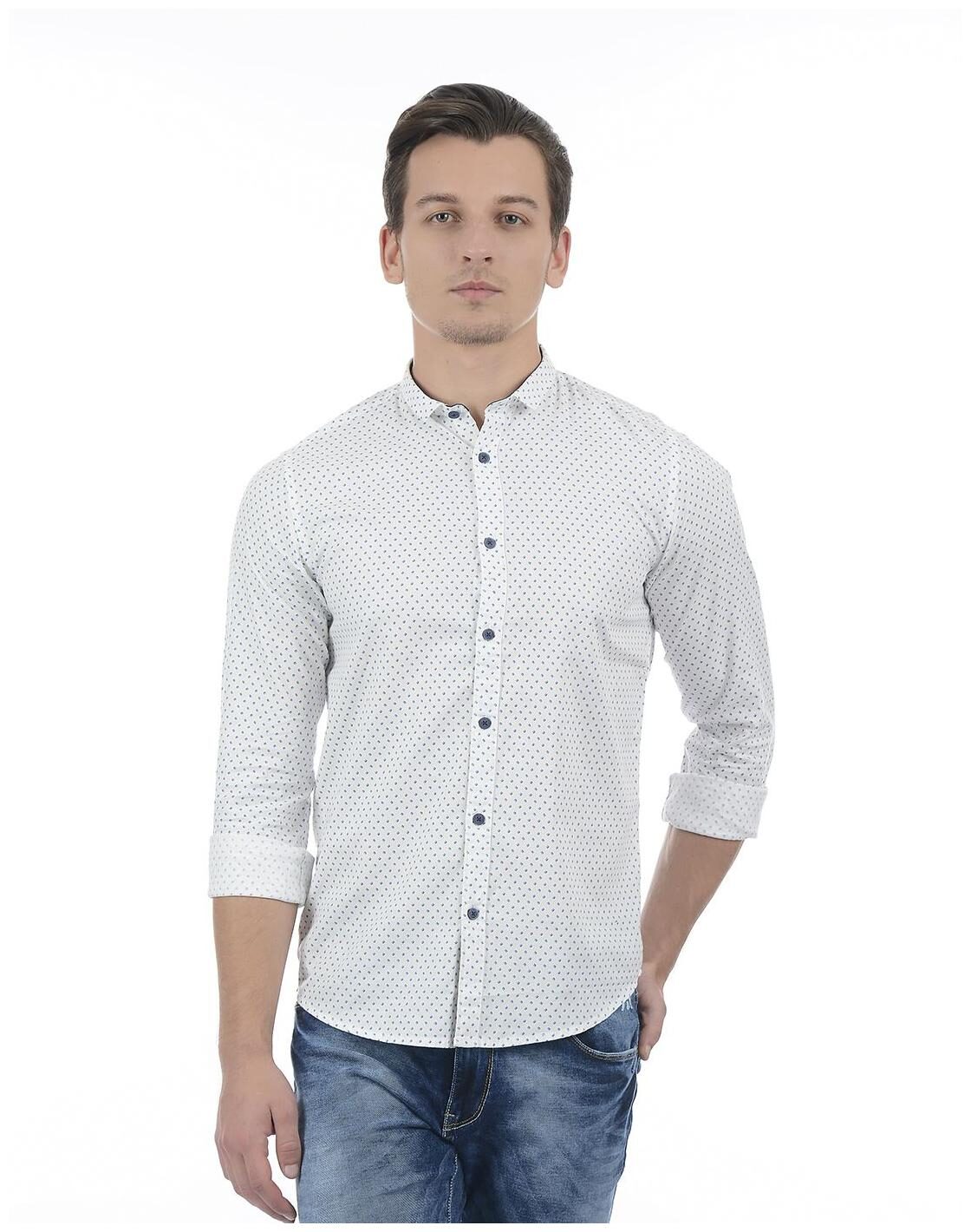 

Pepe Jeans Men White Printed Regular Fit Casual Shirt