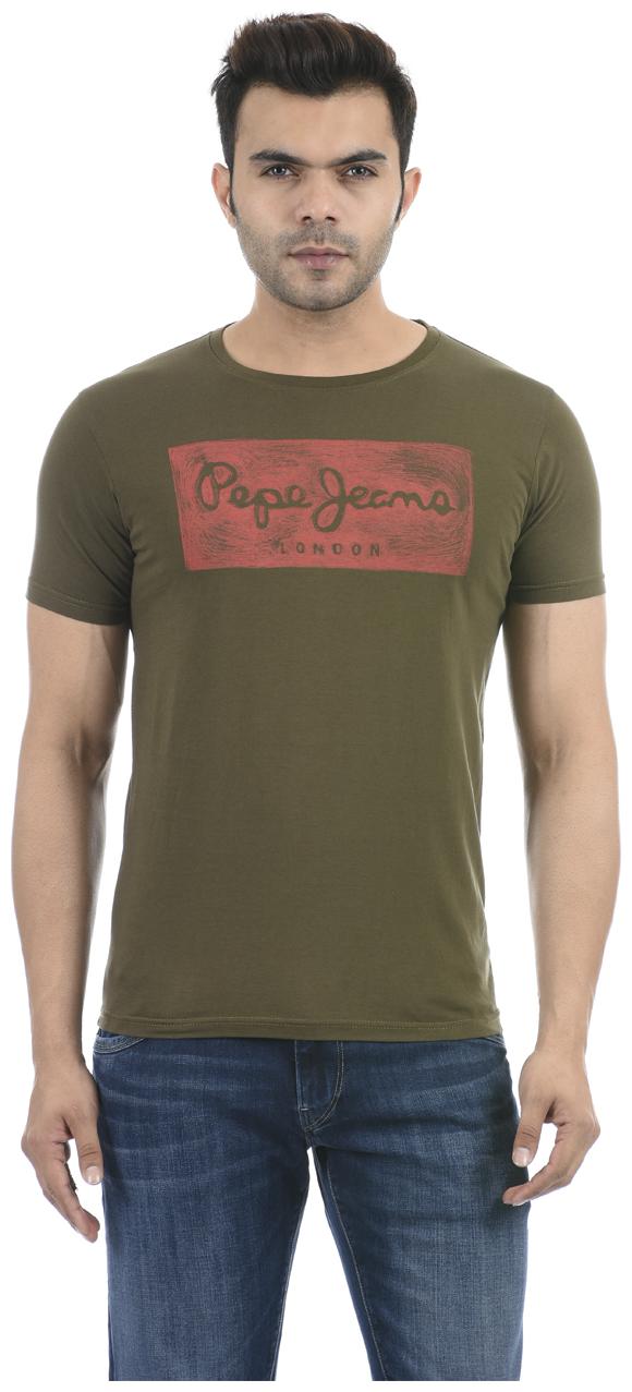 

Pepe Jeans Men Green Regular fit Cotton Blend Round neck T-Shirt - Pack Of 1